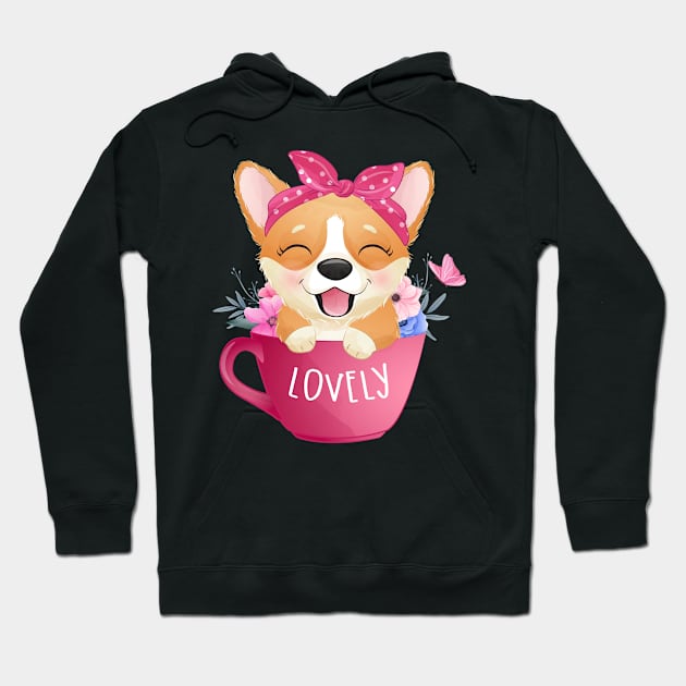 cute little corgi love cup tshirt Hoodie by Tshirt lover 1